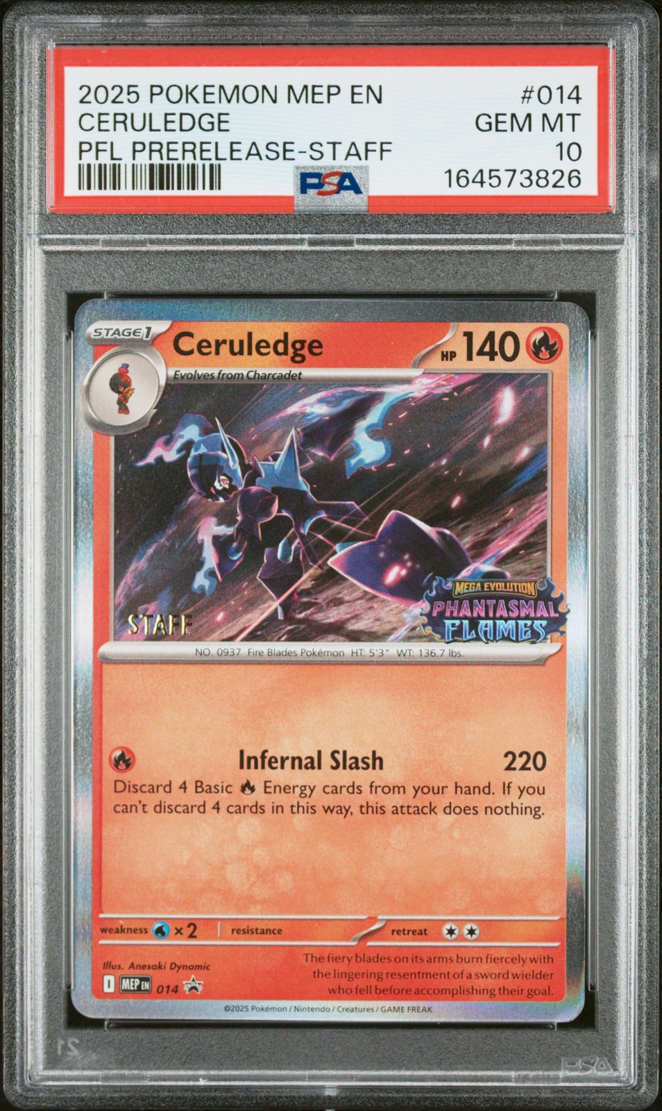 2025 Pokemon Mep EN-Me Black Star Promo Ceruledge Phantasmal Flames Prerelease-Staff 014