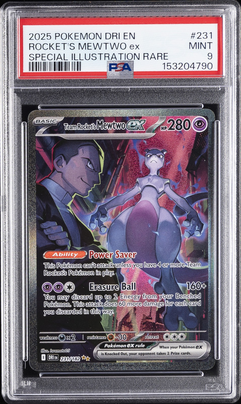 2025 Pokemon Dri EN-Destined Rivals Team Rocket's Mewtwo EX Special Illustration Rare 231