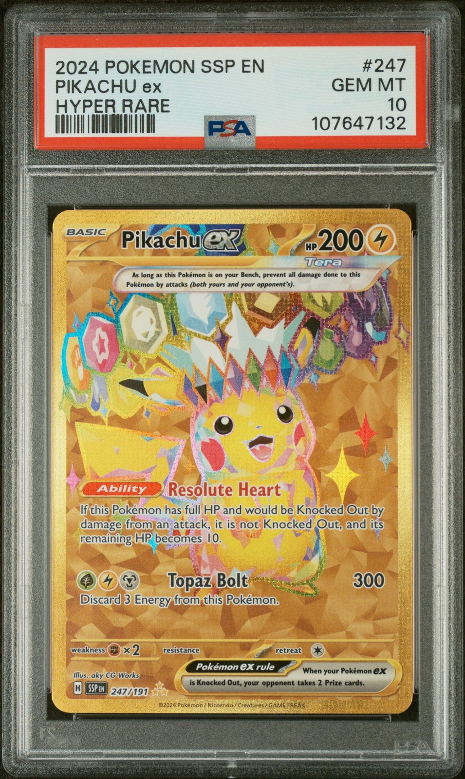 2024 Pokemon Ssp EN-Surging Sparks Pikachu EX Hyper Rare 247