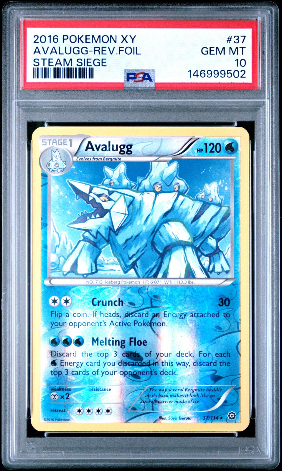 2016 Pokemon XY Steam Siege Avalugg-Reverse Foil 37