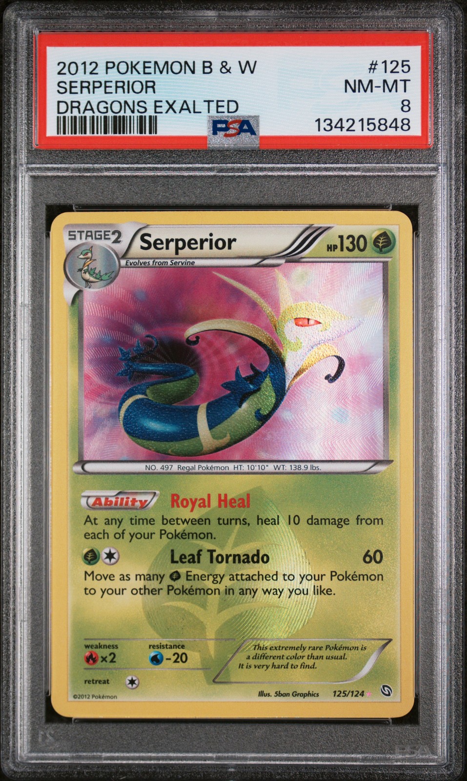 2012 Pokemon Black & White Dragons Exalted Serperior 125