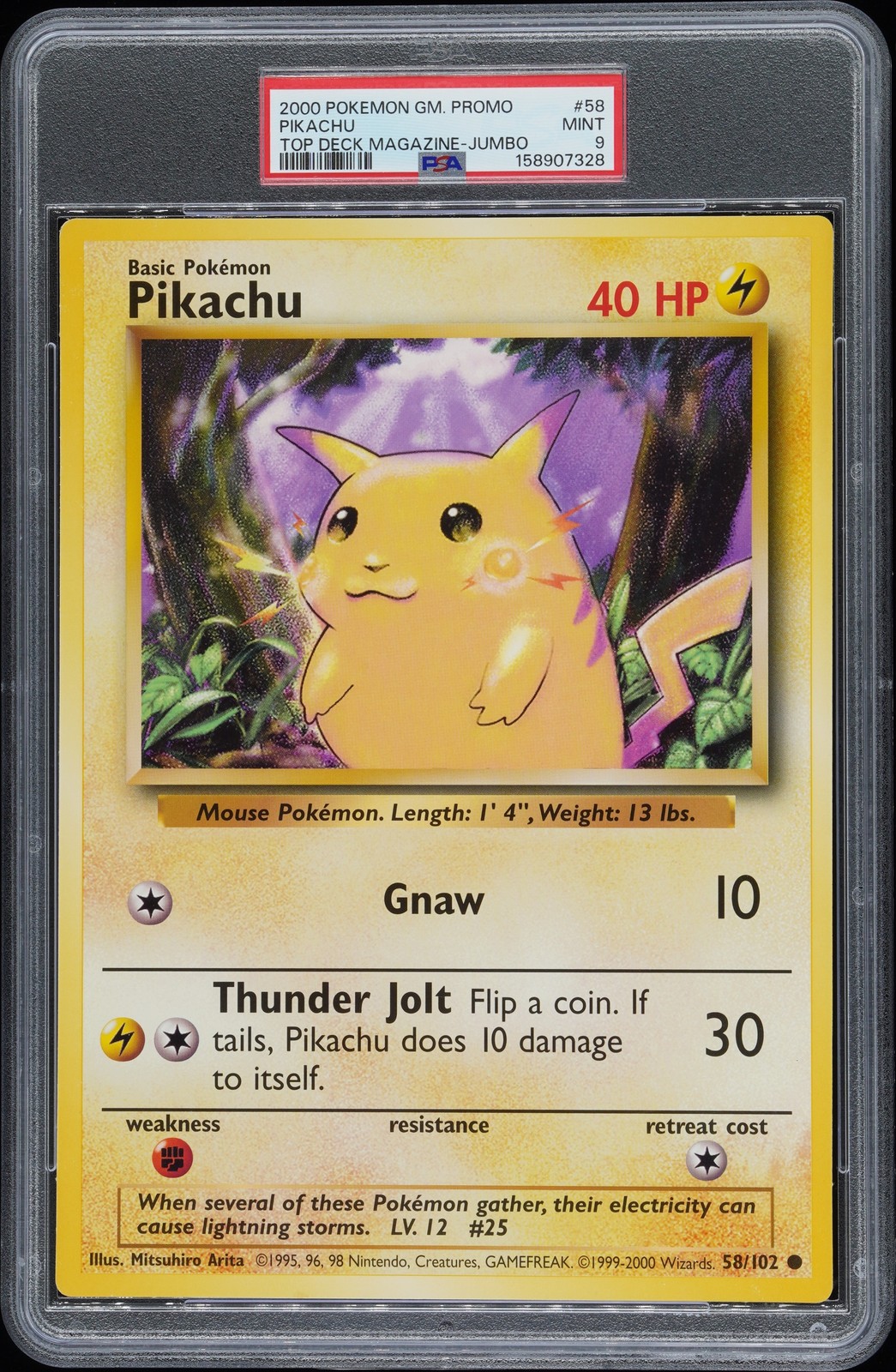 2000 Pokemon Game Promo Pikachu Top Deck Magazine-Jumbo 58