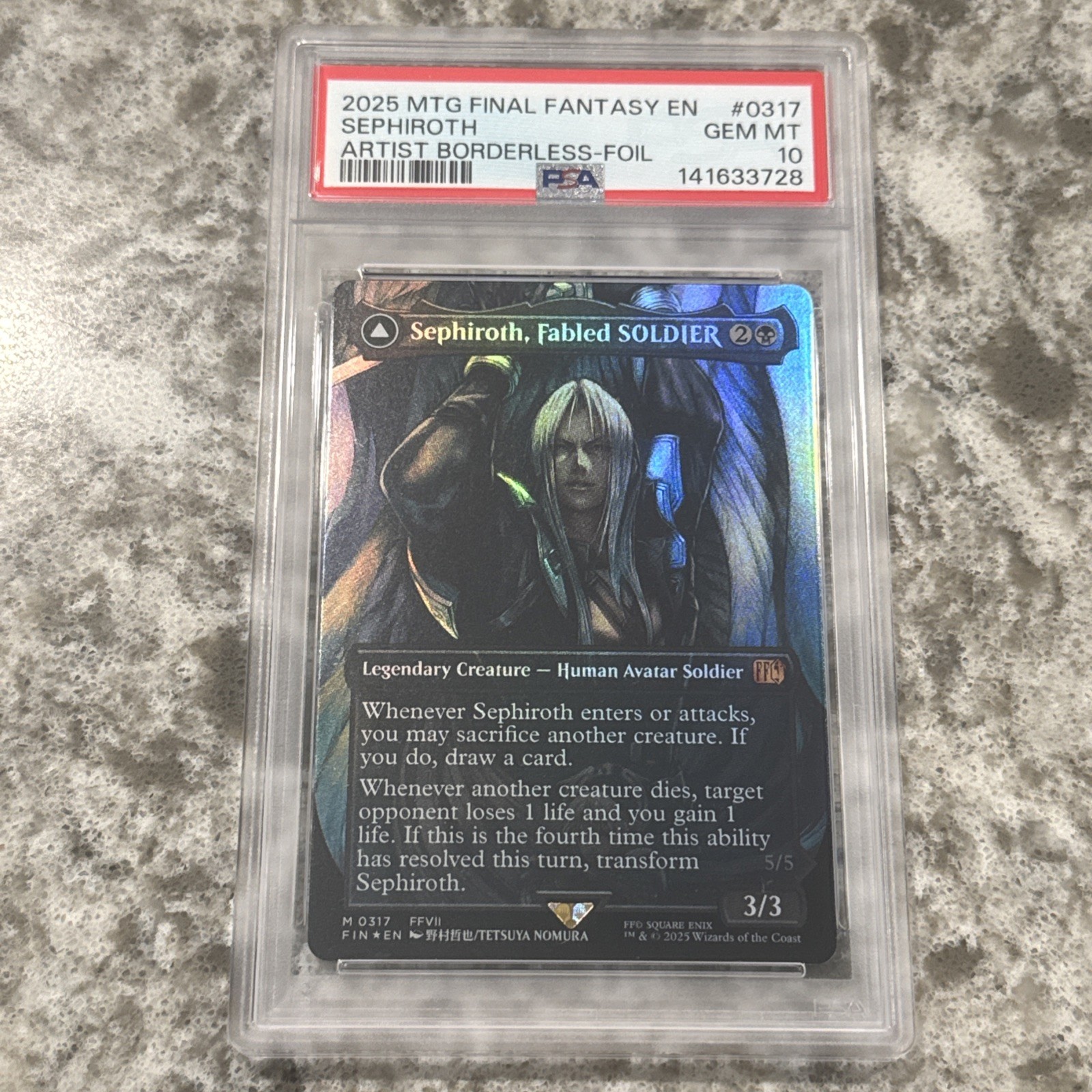2025 Magic the Gathering Final Fantasy Sephiroth, Fabled Soldier/Sephiroth, One-Winged Angel Artist Borderless-Foil 0317