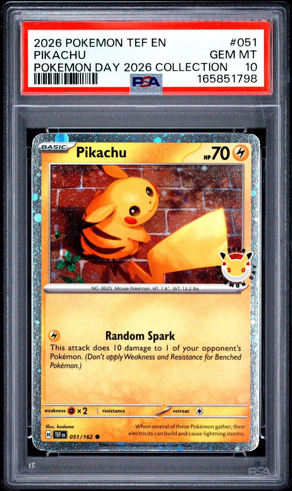2026 Pokemon Tef EN-Temporal Forces Pikachu Pokemon Day 2026 Collection 051