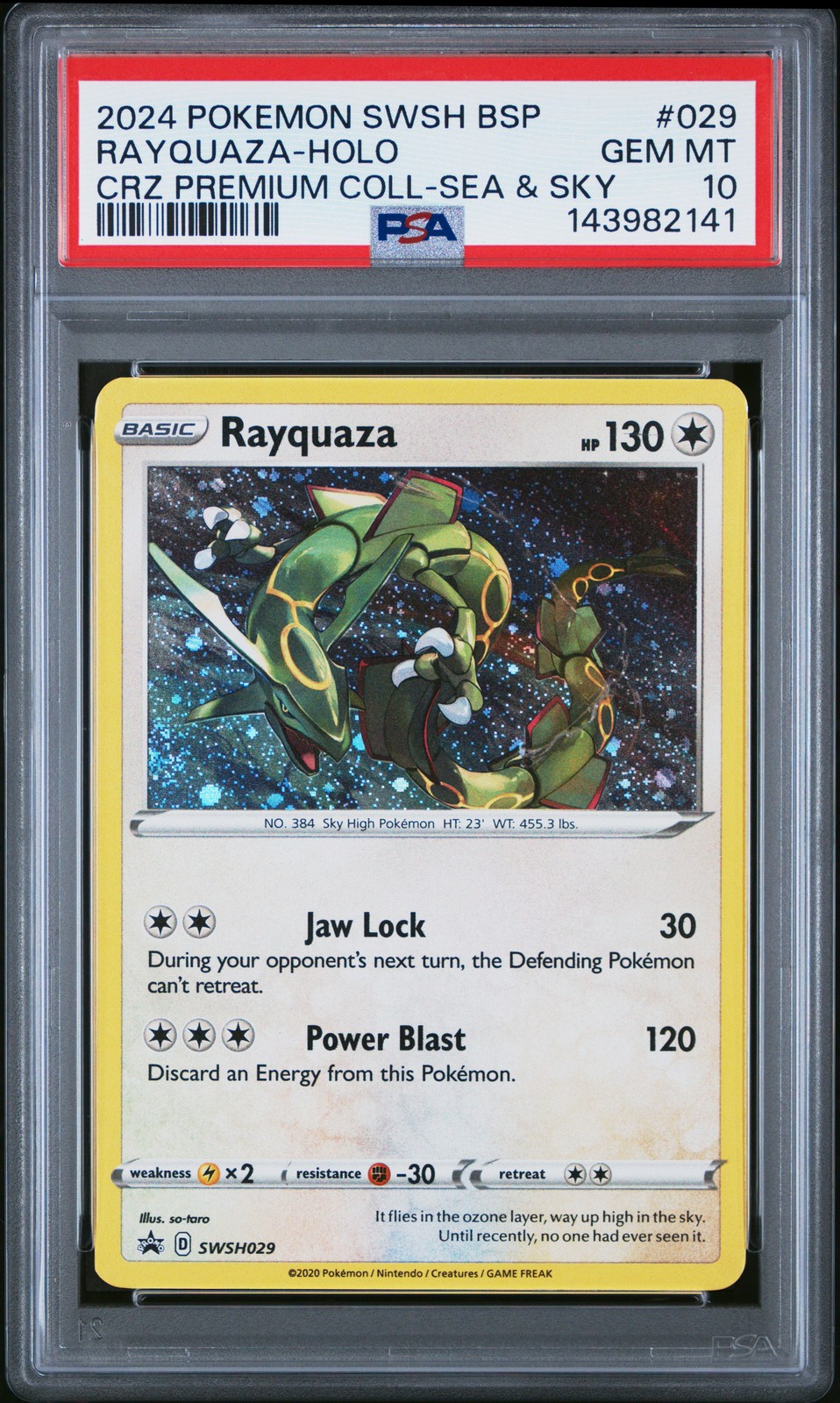 2024 Pokemon Swsh Black Star Promo Rayquaza-Holo Crown Zenith Premium Collection Sea & Sky  029