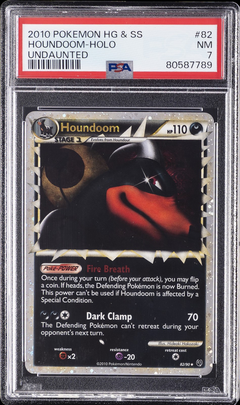 2010 Pokemon Heartgold & Soulsilver Undaunted Houndoom-Holo 82