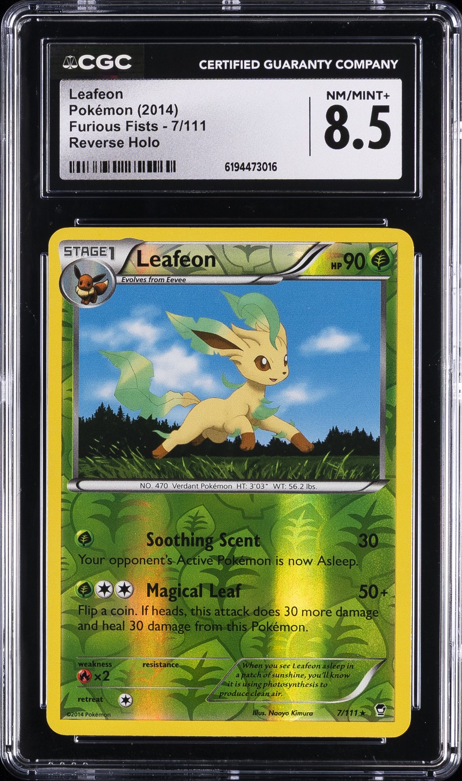 2014 Furious Fists - English Leafeon Rare Reverse Holo 7/111