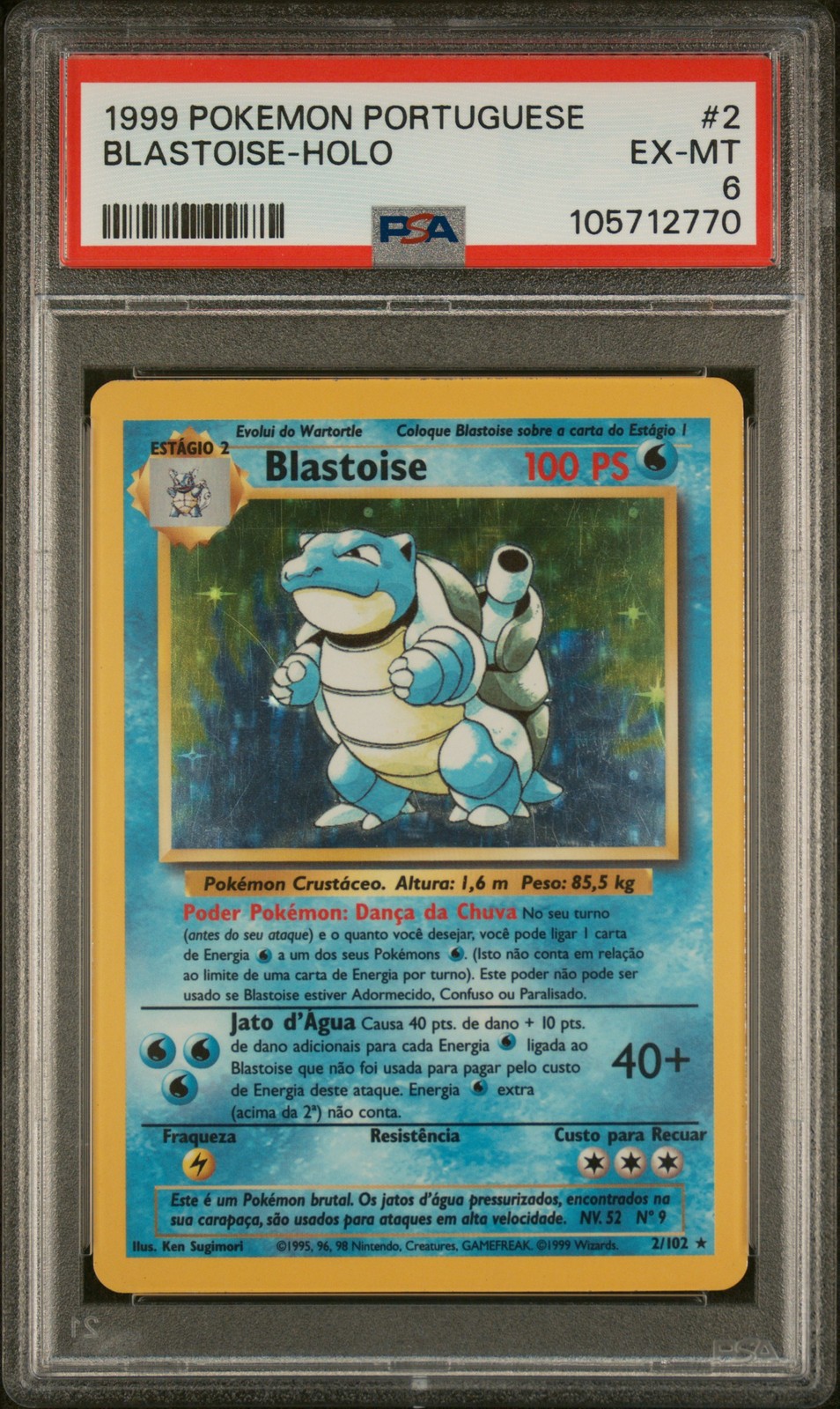 1999 Pokemon Portuguese Blastoise-Holo 2