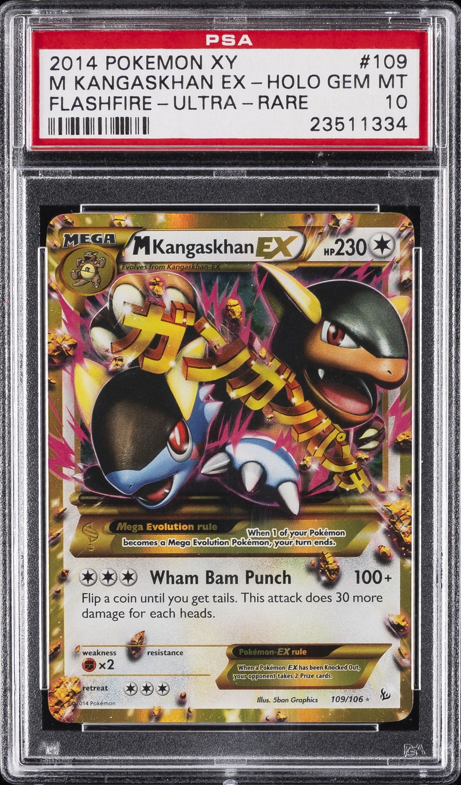 2014 Pokemon XY Flashfire M Kangaskhan EX Ultra Rare 109
