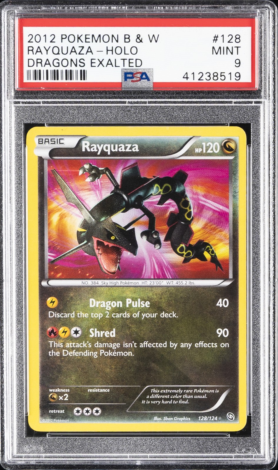 2012 Pokemon Black & White Dragons Exalted Rayquaza 128