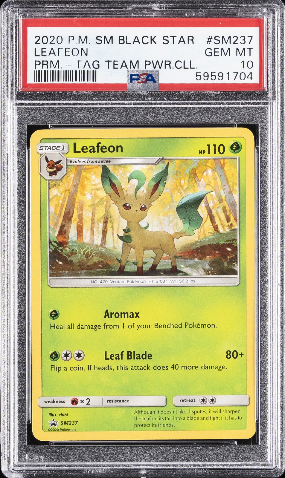 2020 Pokemon SM Black Star Promo Leafeon Tag Team Powers Collection SM237