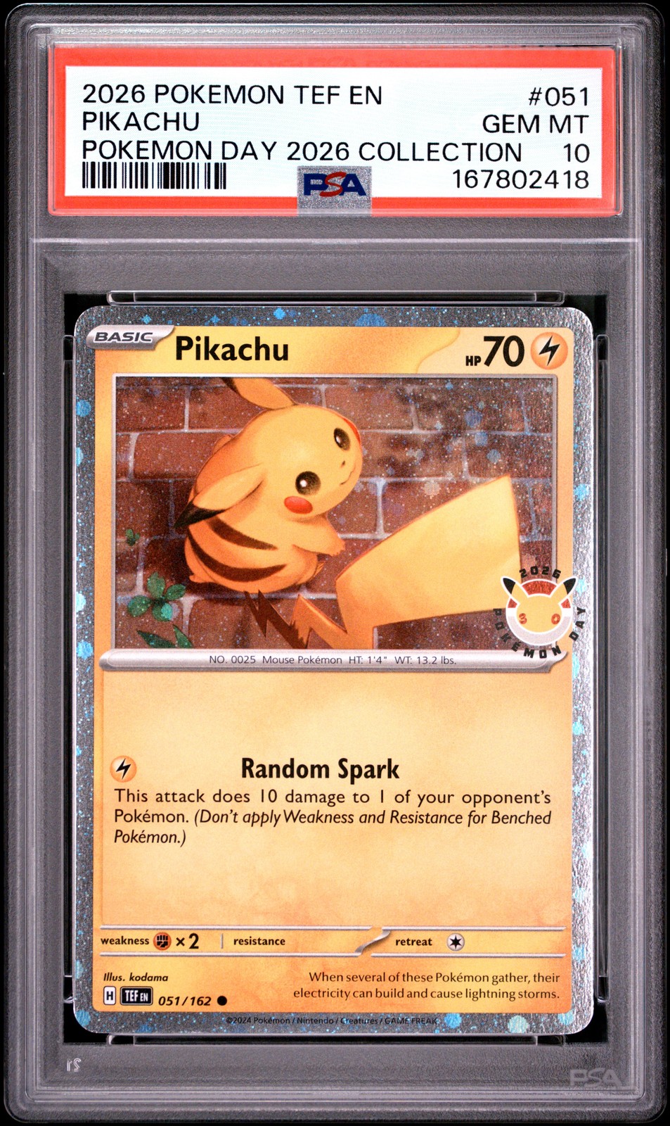 2026 Pokemon Tef EN-Temporal Forces Pikachu Pokemon Day 2026 Collection 051