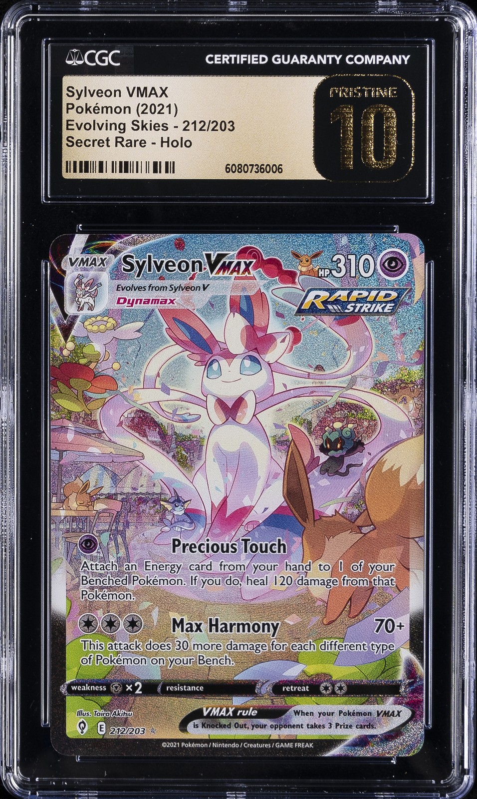 2021 Evolving Skies - English Sylveon VMAX Ultra Rare Secret Rare Holo 212/203