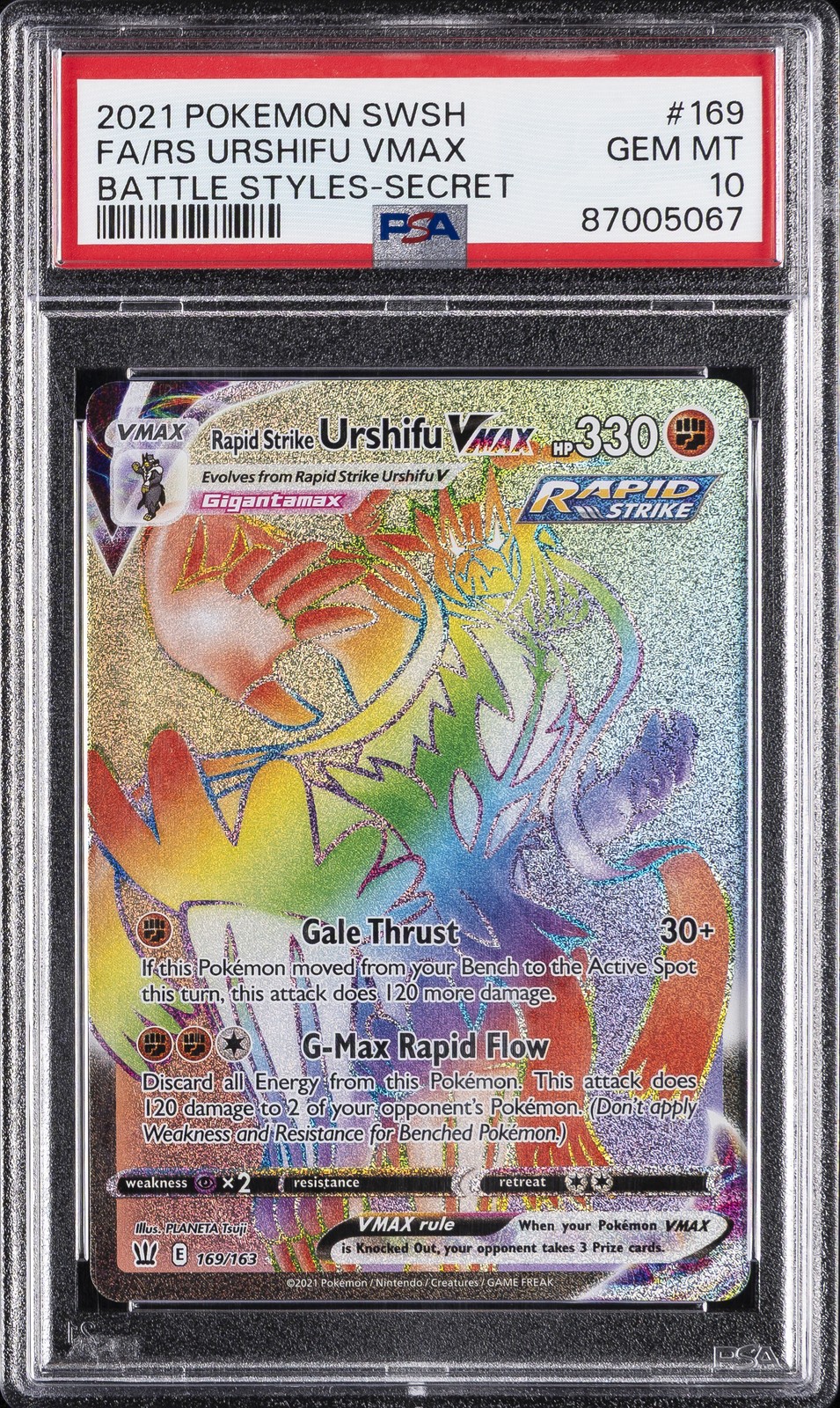 2021 Pokemon Sword & Shield Battle Styles Full Art/Rapid Strike Urshifu Vmax Secret 169