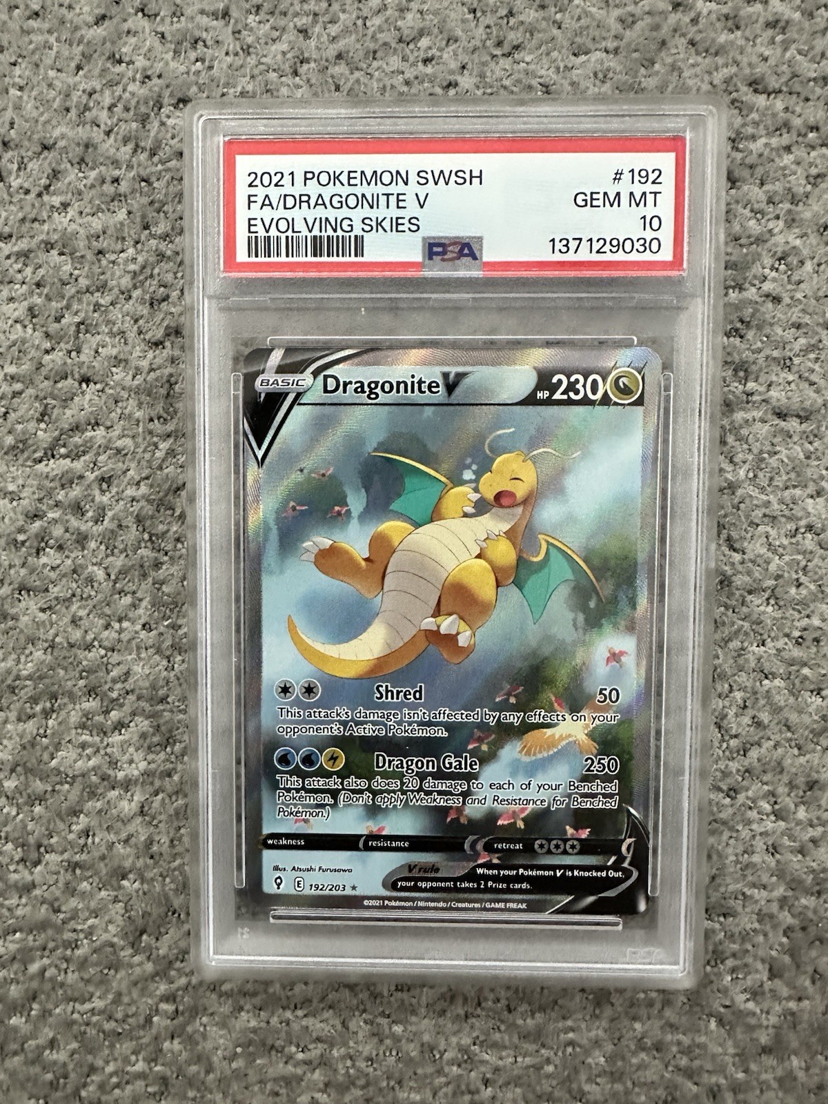 2021 Pokemon Sword & Shield Evolving Skies Full Art/Dragonite V 192
