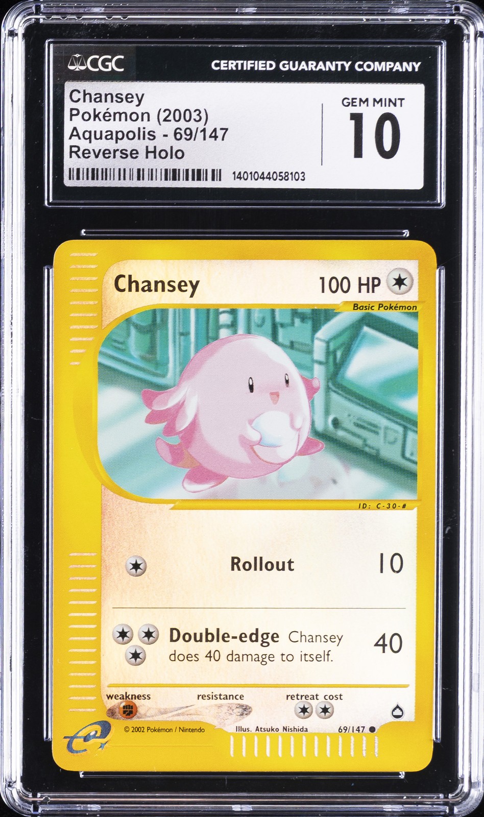 2003 Aquapolis - English Chansey Common Reverse Holo 69/147
