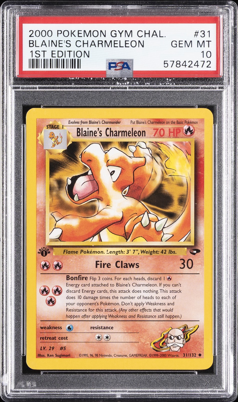 2000 Pokemon Gym Challenge Blaine's Charmeleon 1st Edition 31