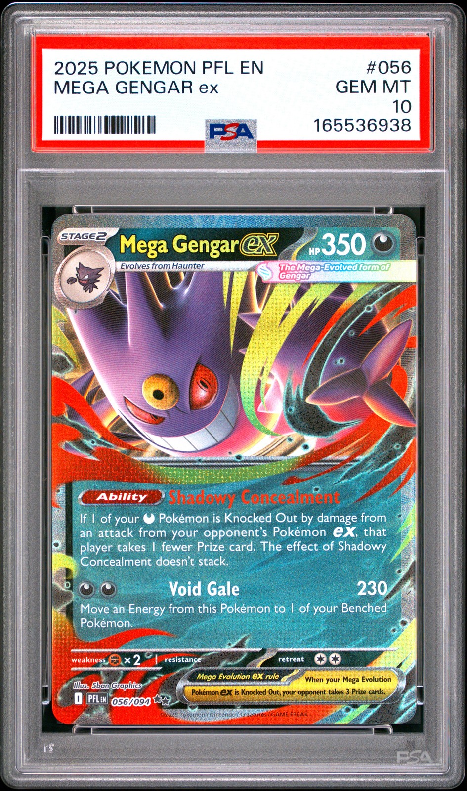 2025 Pokemon Pfl EN-Phantasmal Flames Mega Gengar EX 056