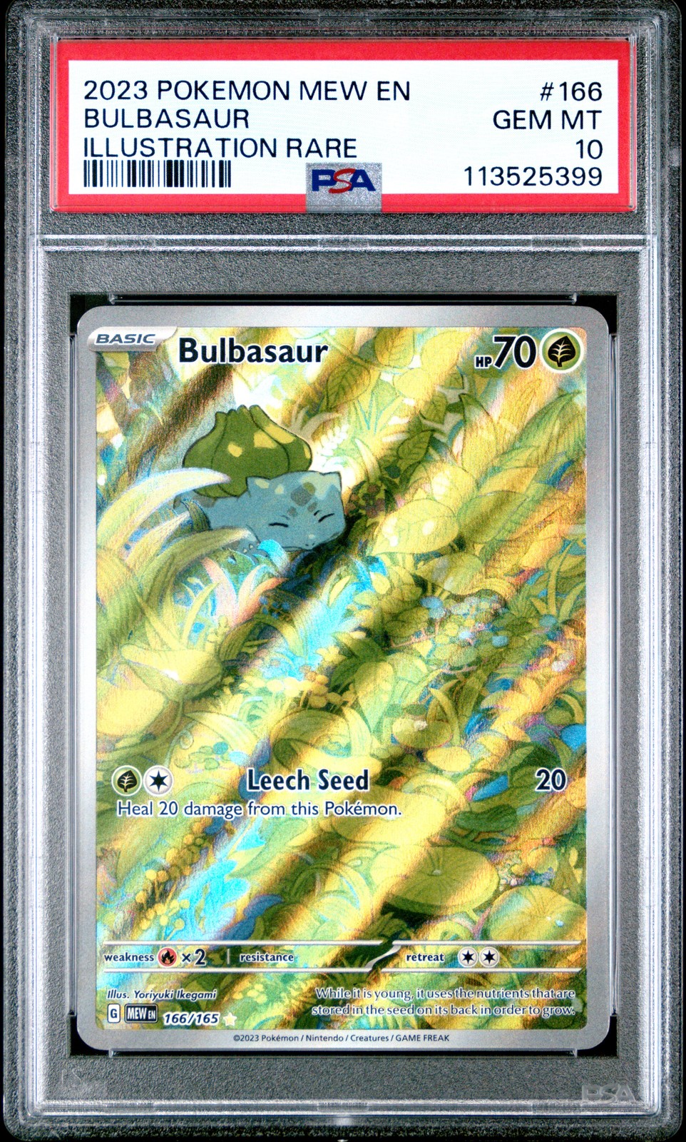 2023 Pokemon Mew EN-151 Bulbasaur Illustration Rare 166