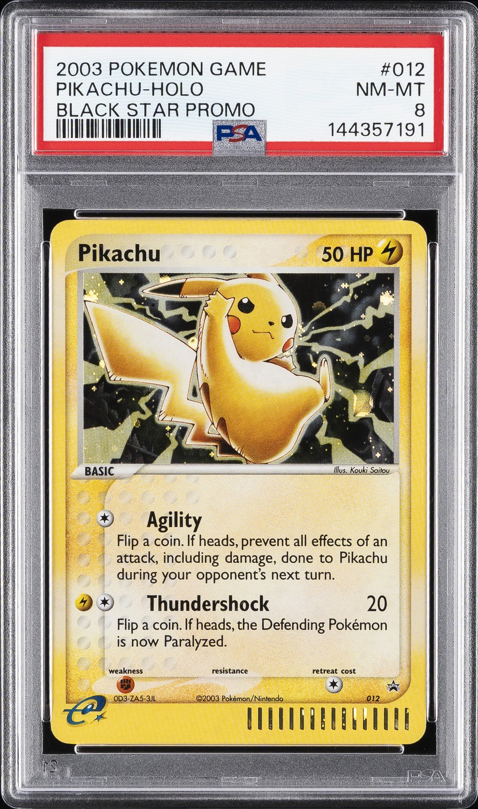 2003 Pokemon Black Star Promo Pikachu-Holo 012