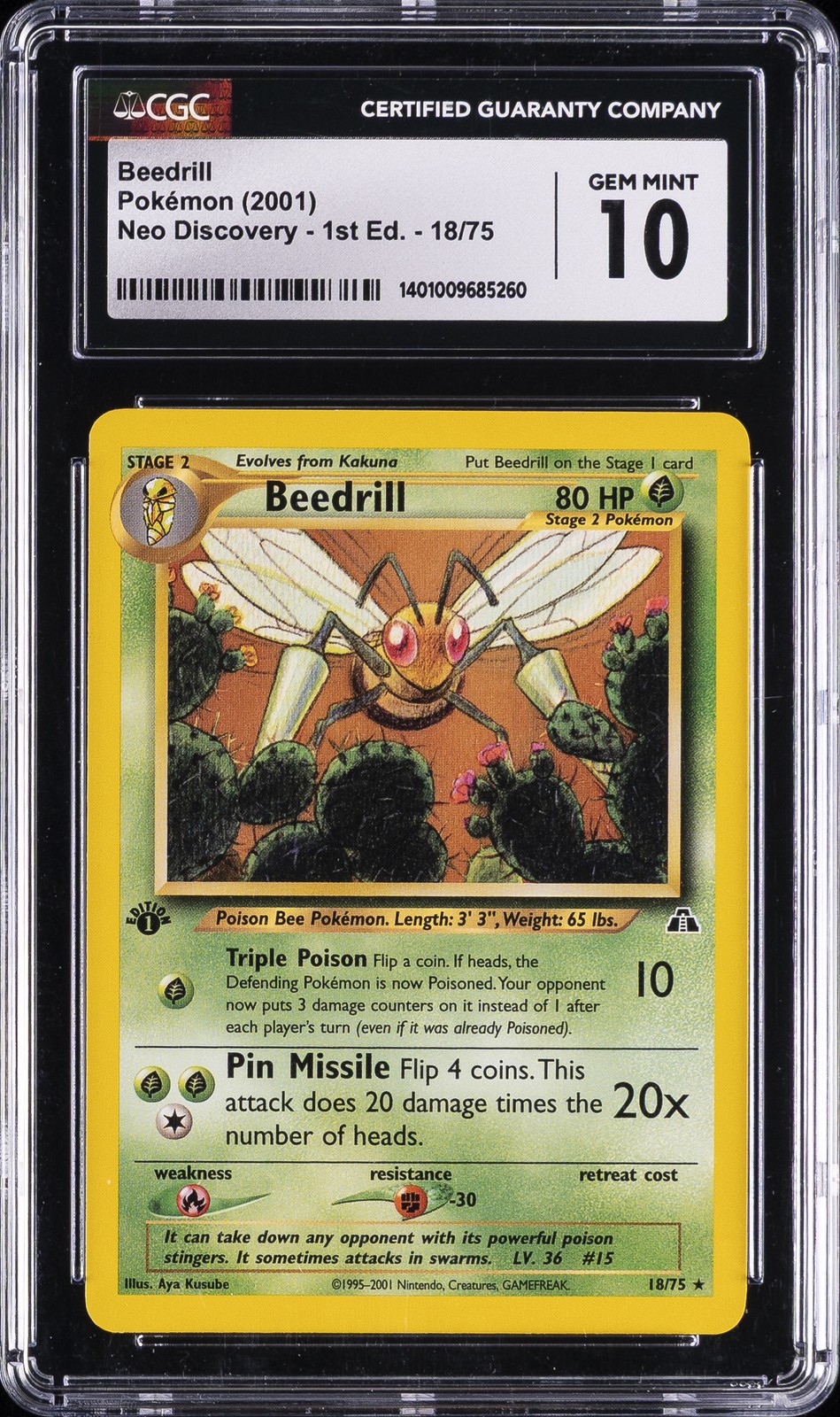 2001 Neo Discovery - 1st Edition - English Beedrill Rare 18/75