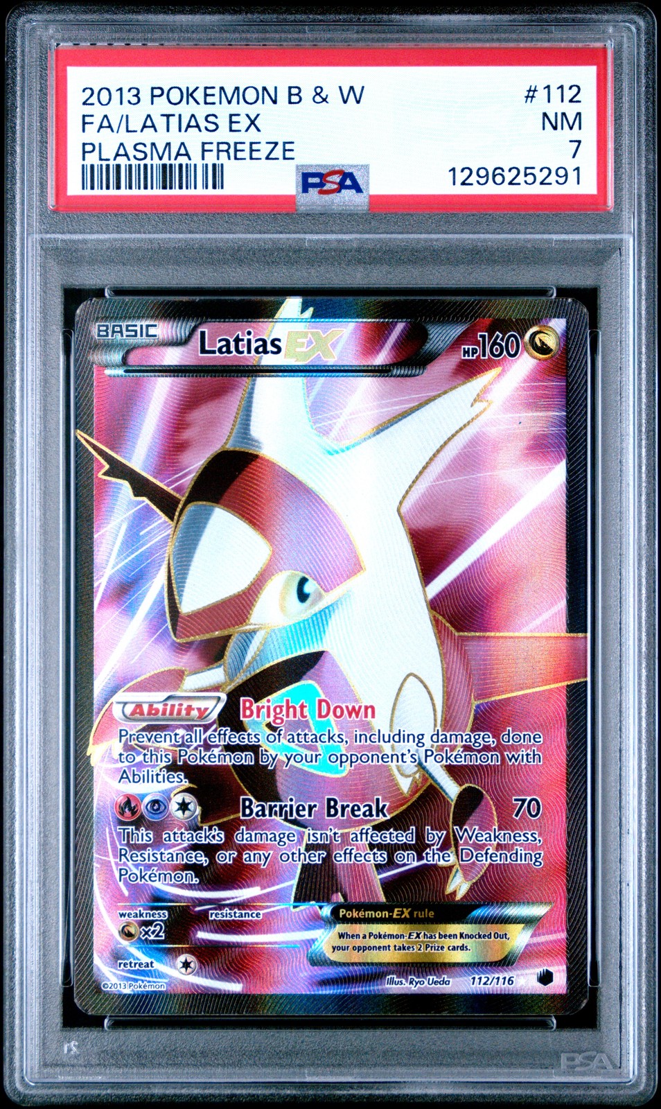 2013 Pokemon Black & White Plasma Freeze Full Art/Latias EX 112