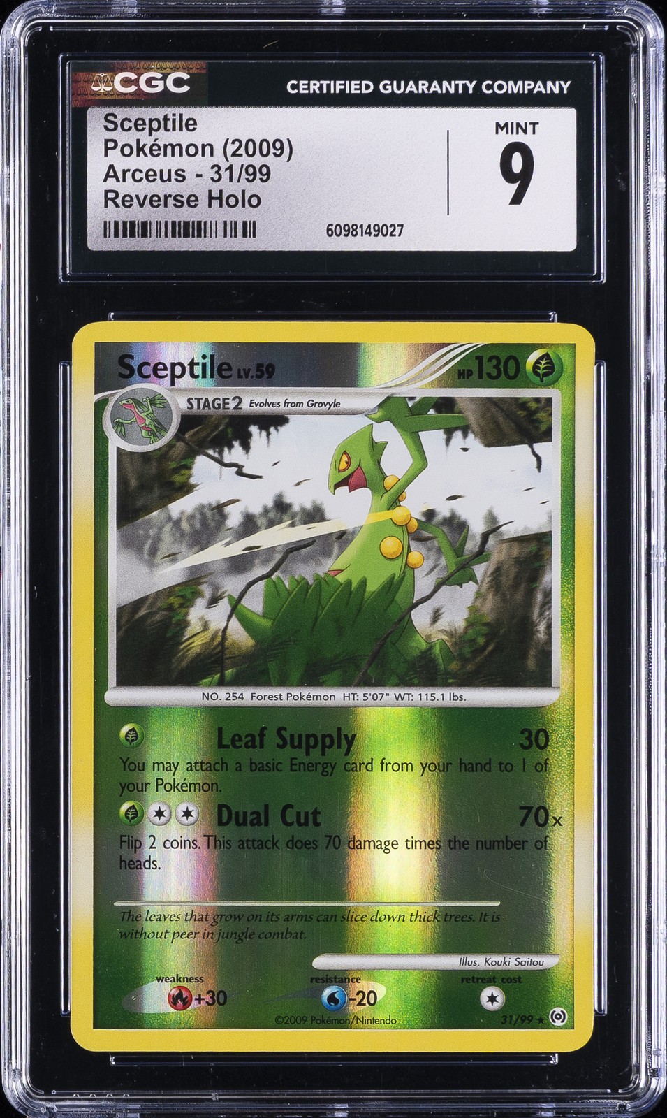 2009 Arceus - English Sceptile Rare Reverse Holo 31/99