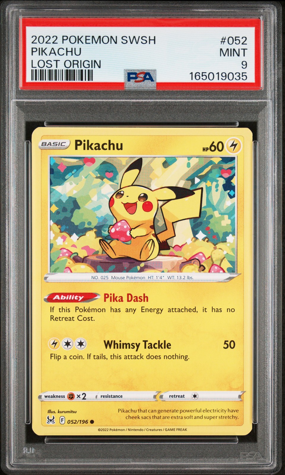 2022 Pokemon Sword & Shield Lost Origin Pikachu 052