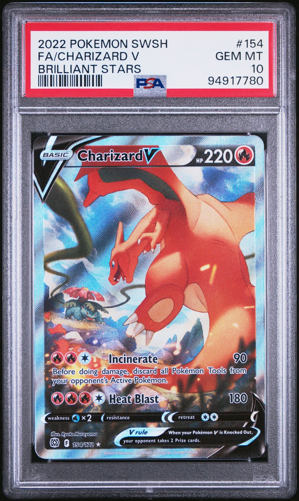 2022 Pokemon Sword & Shield Brilliant Stars Full Art/Charizard V 154
