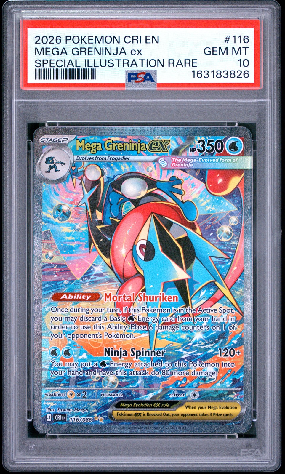 2026 Pokemon Cri EN-Chaos Rising Mega Greninja EX Special Illustration Rare 116