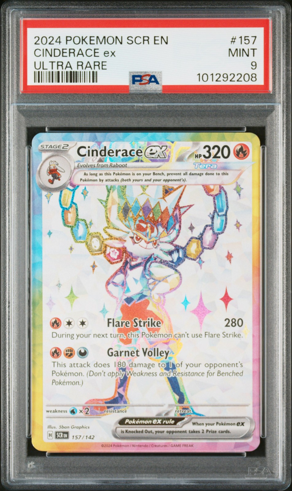 2024 Pokemon Scr EN-Stellar Crown Cinderace EX Ultra Rare 157