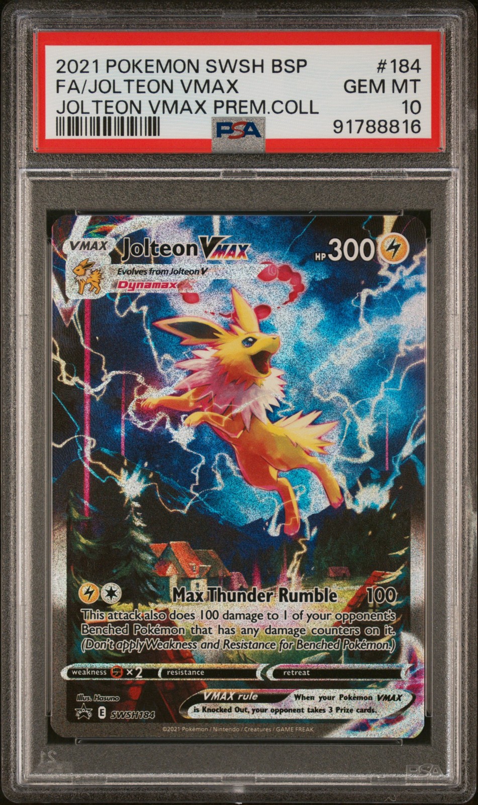 2021 Pokemon Swsh Black Star Promo Full Art/Jolteon Vmax Jolteon Vmax Premium Collection 184