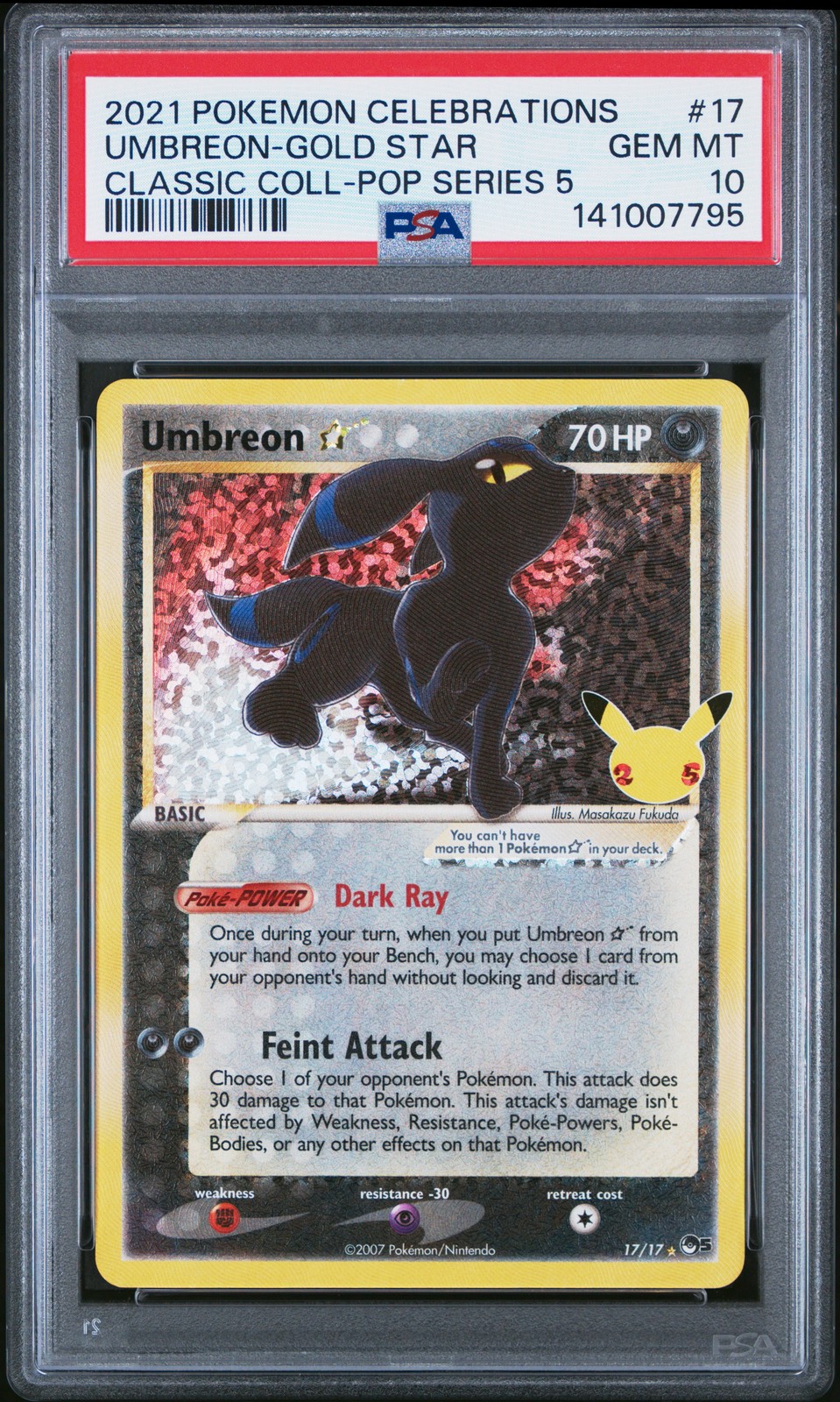 2021 Pokemon Celebrations Classic Collection Umbreon-Gold Star 17