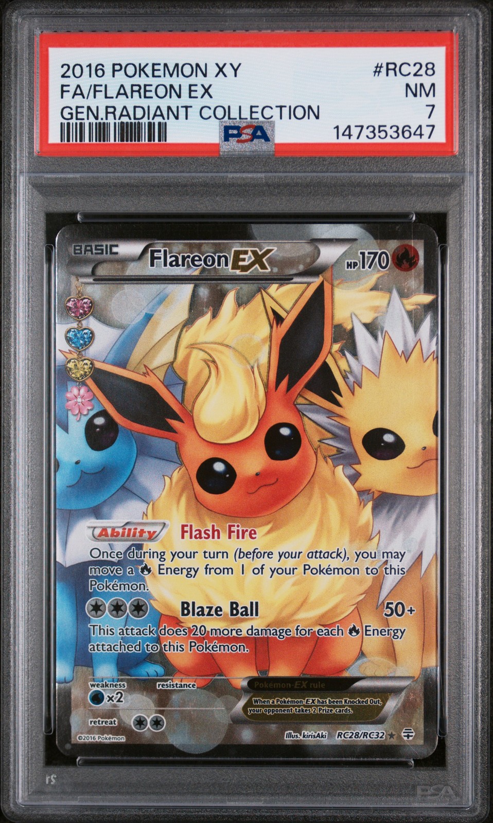 2016 Pokemon XY Generations Radiant Collection Full Art/Flareon EX RC28