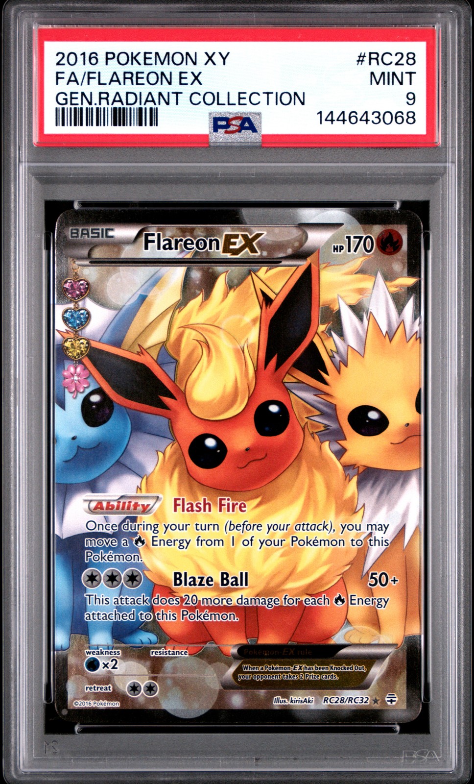 2016 Pokemon XY Generations Radiant Collection Full Art/Flareon EX RC28