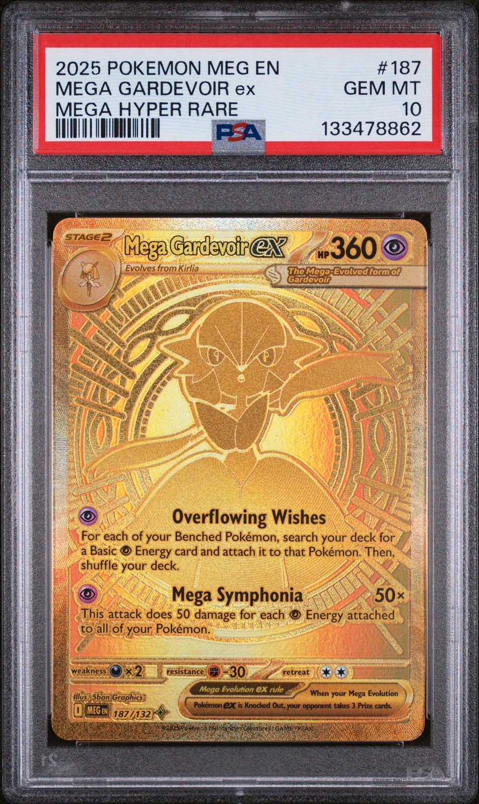 2025 Pokemon Meg EN-Mega Evolution Mega Gardevoir EX Mega Hyper Rare 187