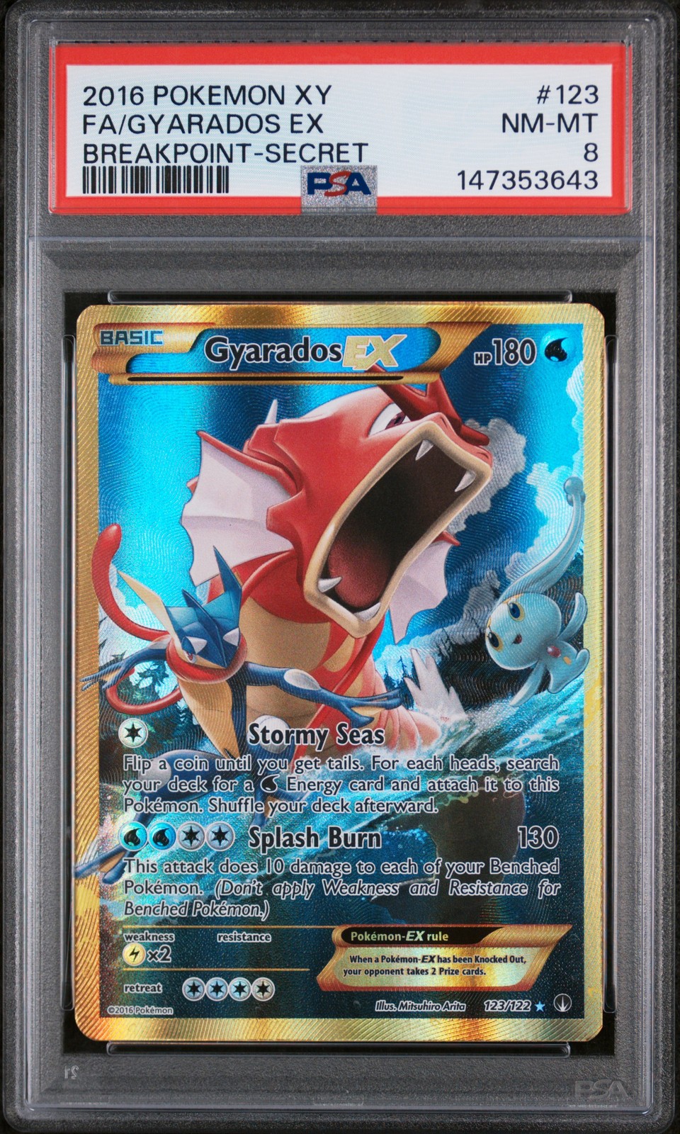 2016 Pokemon XY Breakpoint Full Art/Gyarados EX Secret 123