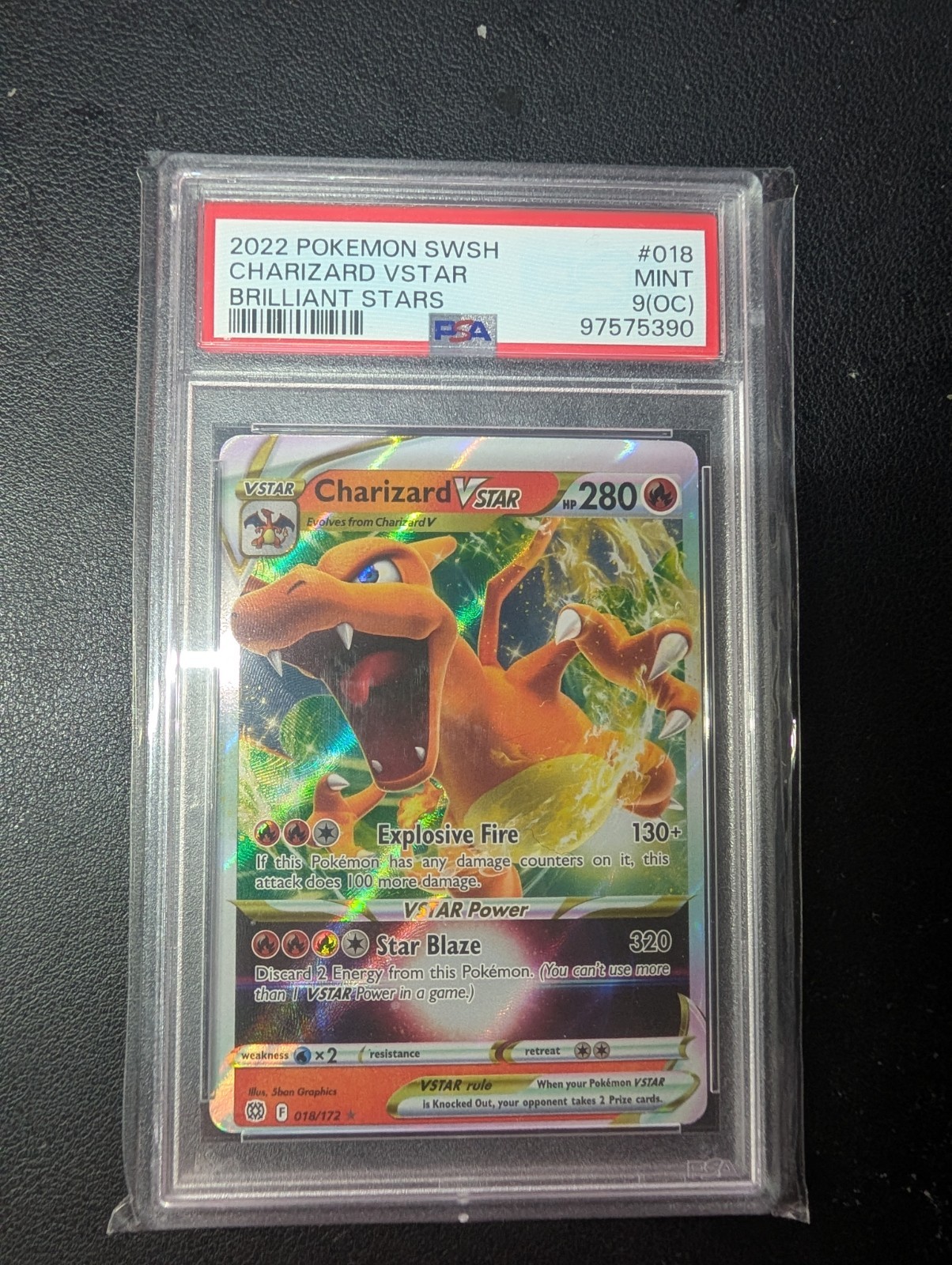 2022 Pokemon Sword & Shield Brilliant Stars Charizard Vstar 018