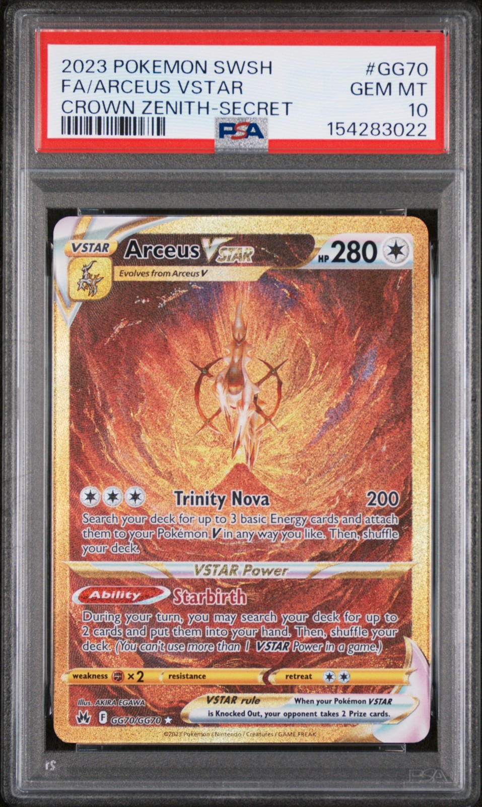 2023 Pokemon Sword and Shield Crown Zenith Full Art/Arceus Vstar Secret GG70