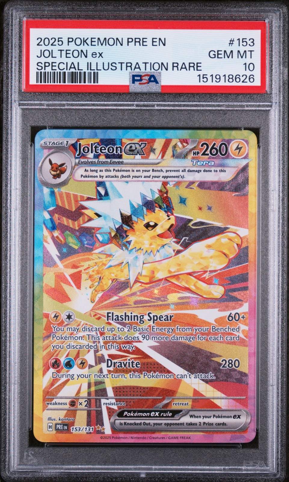 2025 Pokemon Pre EN-Prismatic Evolutions Jolteon EX Special Illustration Rare 153