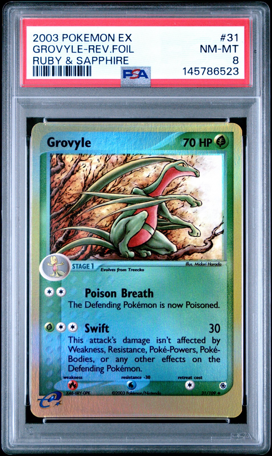2003 Pokemon EX Ruby & Sapphire Grovyle-Reverse Foil 31