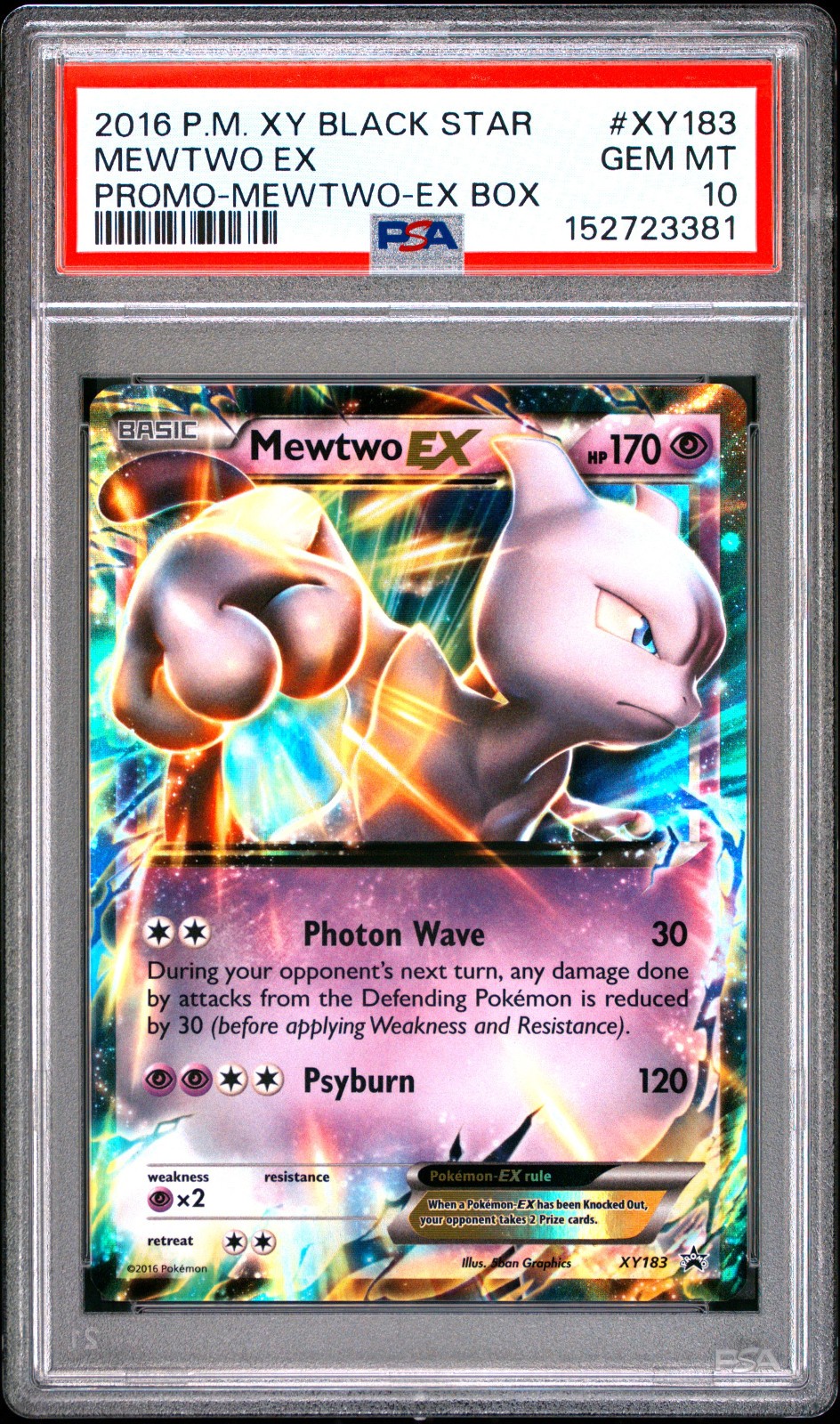 2016 Pokemon XY Black Star Promo Mewtwo EX Mewtwo-EX Box XY183