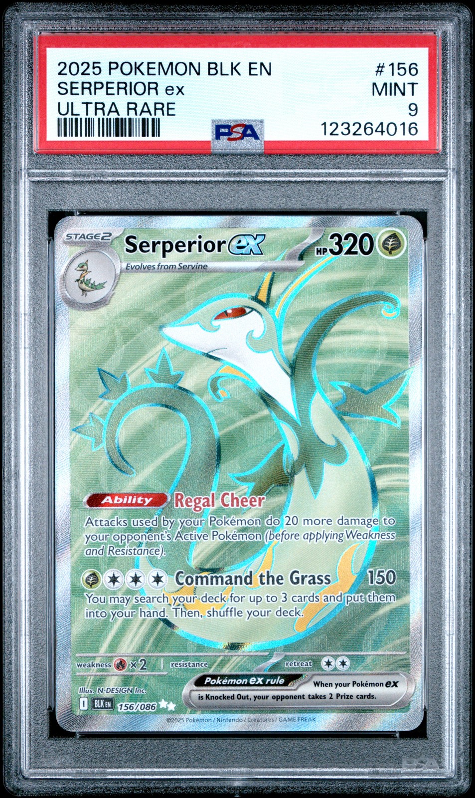 2025 Pokemon Blk EN-Black Bolt Serperior EX Ultra Rare 156