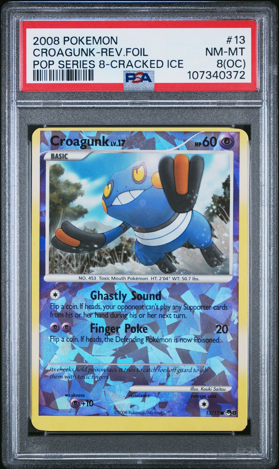 2008-09 Pokemon Pop Series 8 Croagunk-Reverse Foil Cracked Ice 13