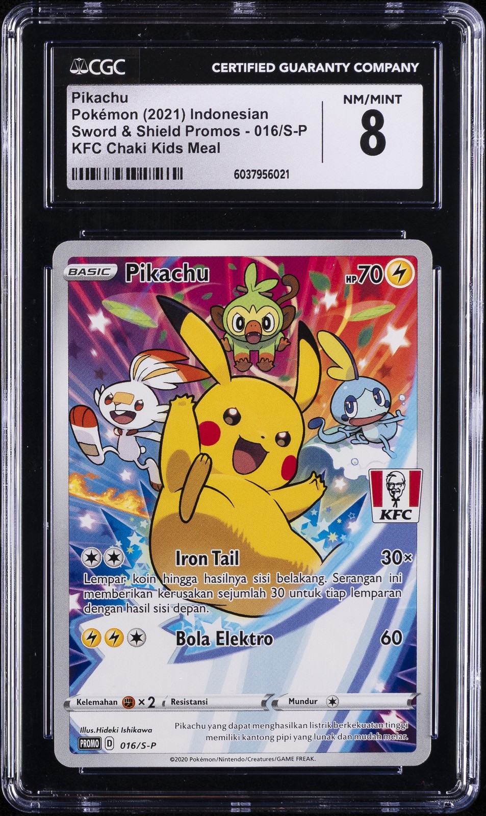 2021 Sword & Shield Promos - Indonesian Pikachu KFC Chaki Kids Meal 016/S-P