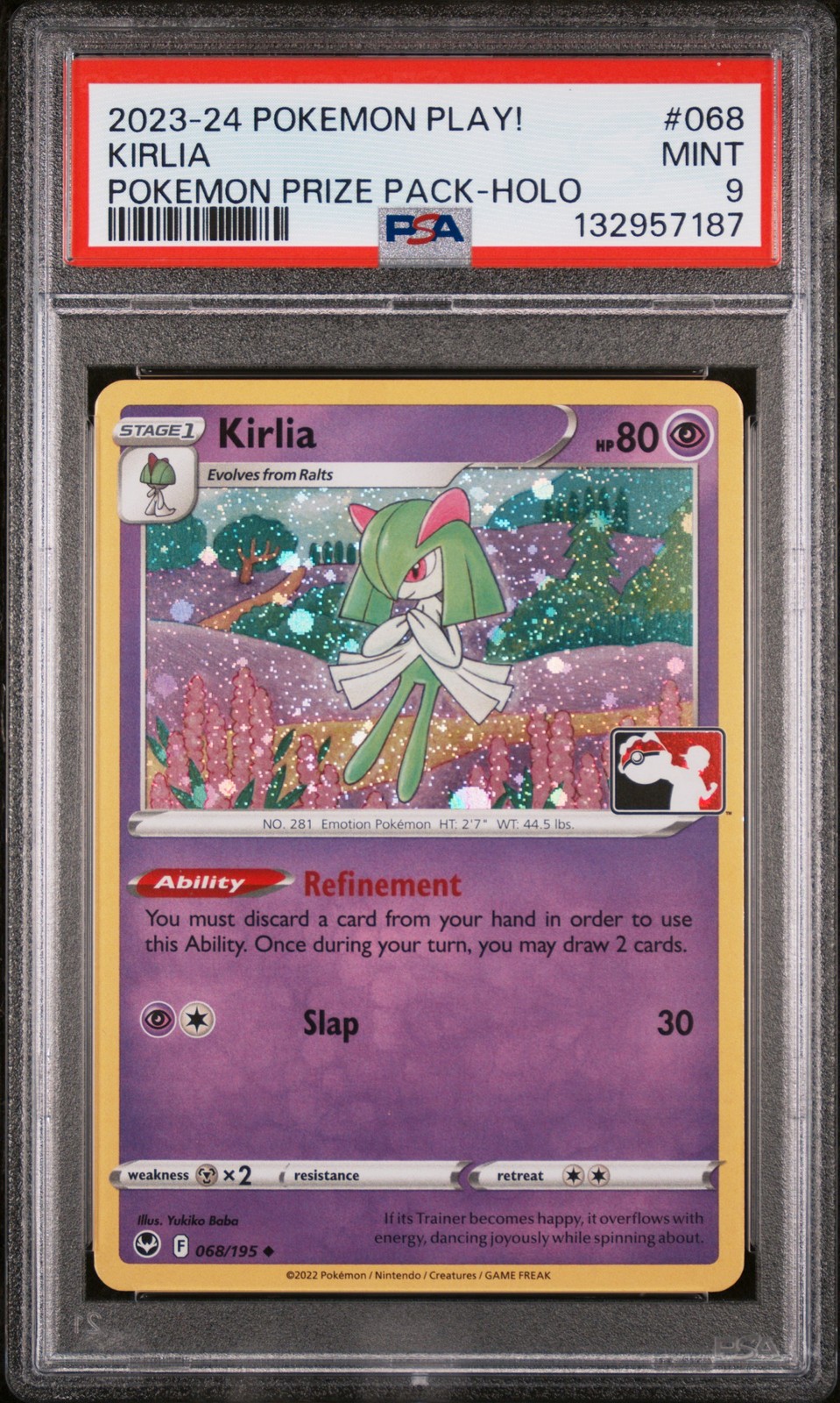 2023-2024 Pokemon Play! Pokemon Prize Pack Kirlia Holo 068