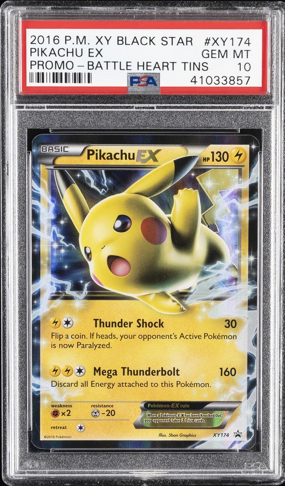 2016 Pokemon XY Black Star Promo Pikachu EX Battle Heart Tins XY174
