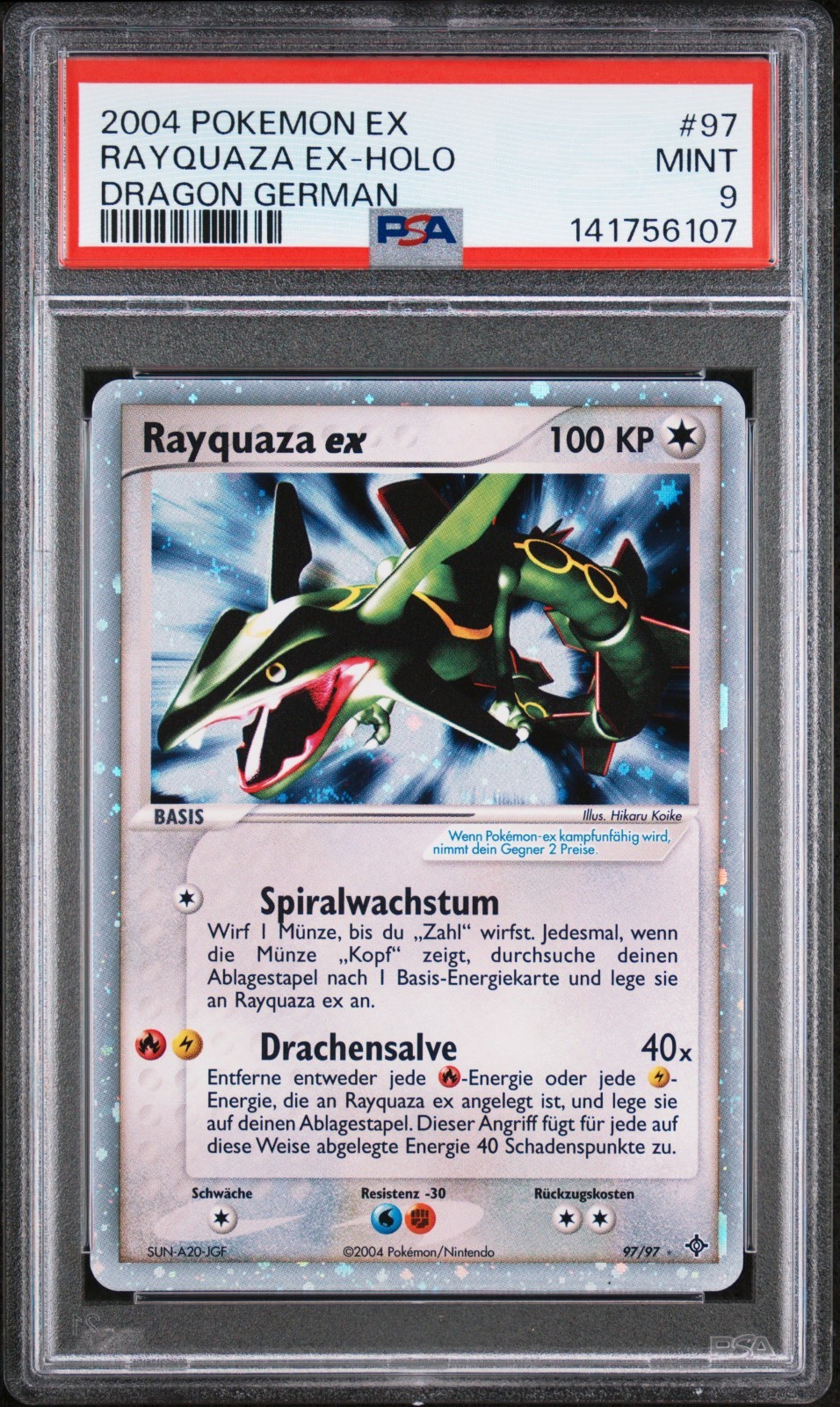 2004 Pokemon German EX Dragon Rayquaza EX-Holo 97