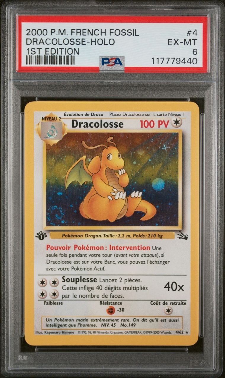 2000 Pokemon French Fossil Dracolosse-Holo 1st Edition 4