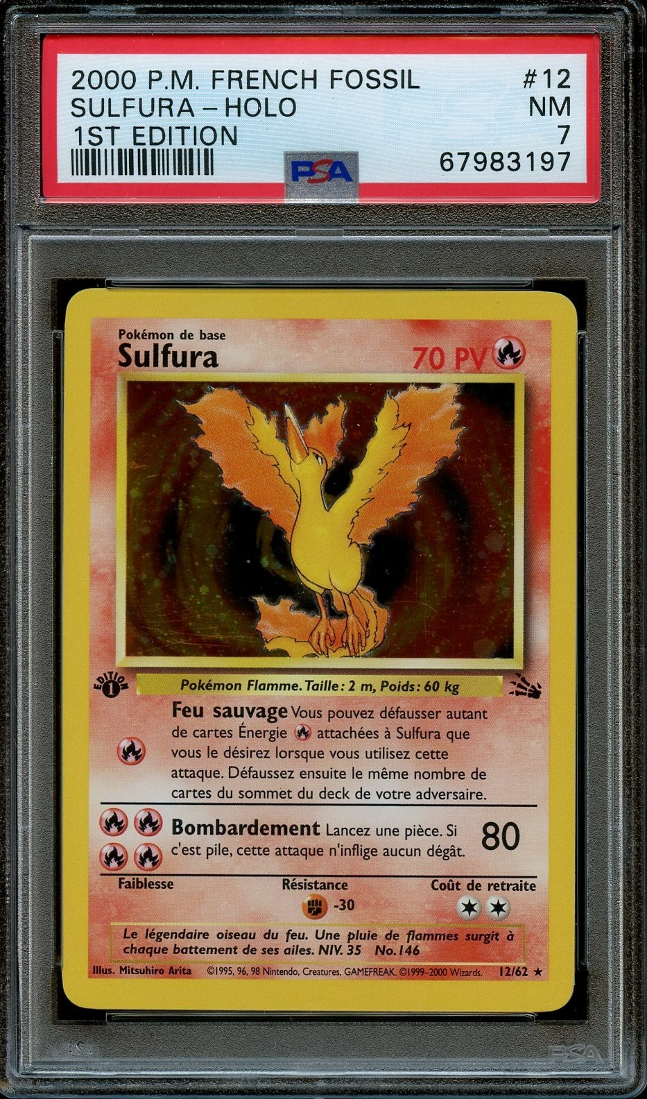 2000 Pokemon French Fossil Sulfura-Holo 1st Edition 12